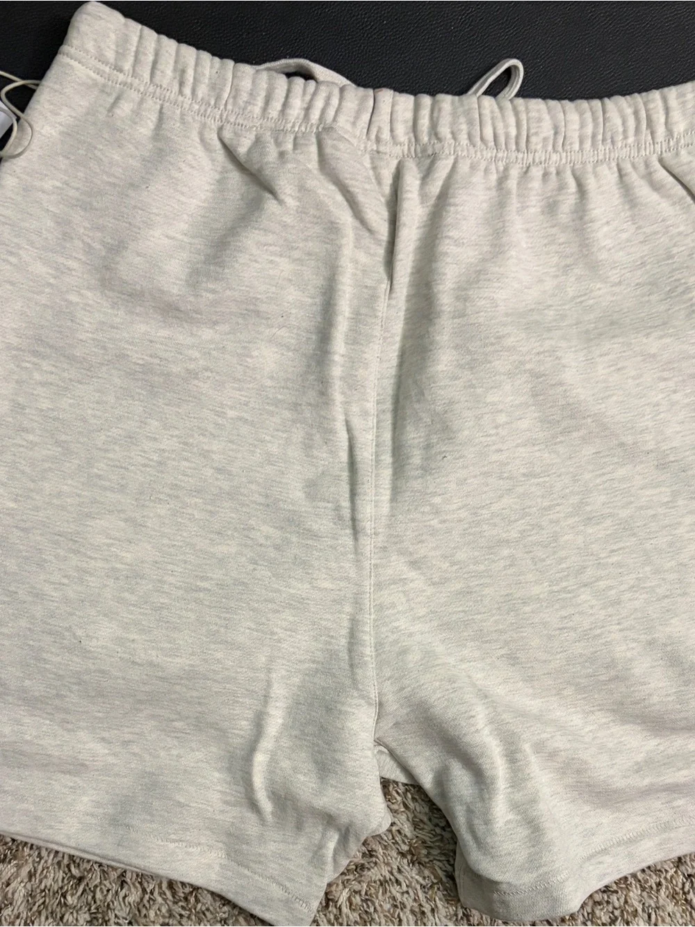 Size M Essentials Light Oatmeal Drawstring Lounge Shorts